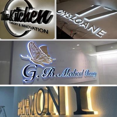 Металлический магазин Custom Front PC LED Front Sign 3D Business Custom LED Магазин Письменный знак