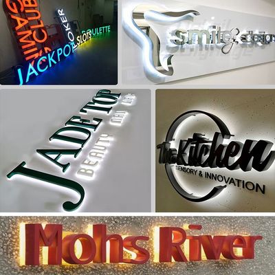 Металлический магазин Custom Front PC LED Front Sign 3D Business Custom LED Магазин Письменный знак