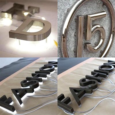 ПК акриловые 3D буквы светодиодные освещенные задней панелью для наружных рекламных щитов при 28C