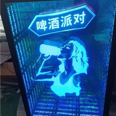 Отражение 3D с эффектом бесконечности 3D LED зеркало с входным напряжением 12 В